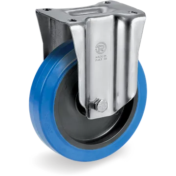Elastic rubber fixed castor Ø125×36 mm