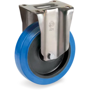 Elastic rubber fixed castor Ø125×36 mm
