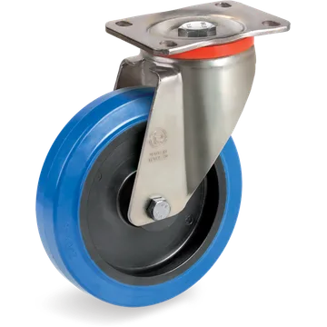 Rueda giratoria de goma elástica Ø100×36 mm