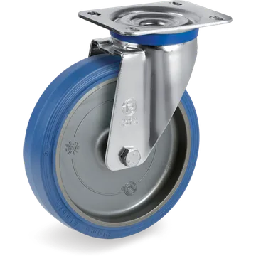 Elastic rubber swivel castor Ø200×50 mm
