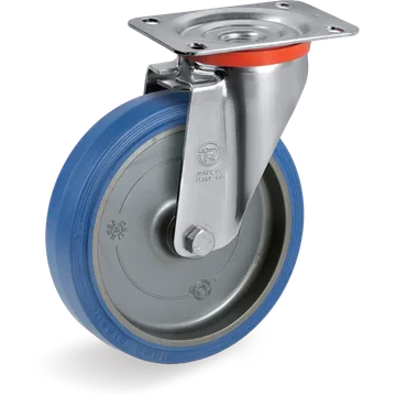 Elastic rubber swivel castor Ø180×50 mm