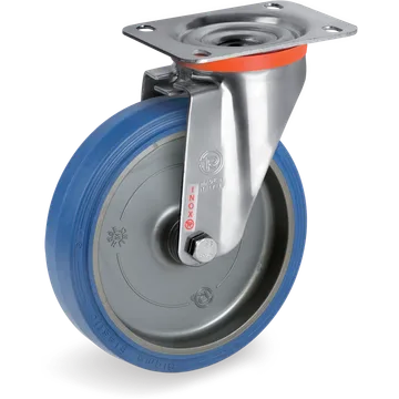 Elastic rubber swivel castor Ø100×40 mm