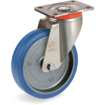 Elastic rubber swivel castor Ø200×50 mm